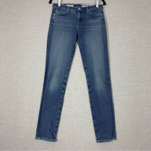 AG Prima Cigarette Jeans 28R Contour 360 Mid Rise Medium Wash Blue